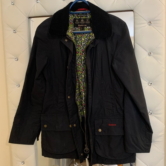 Wax Barbour Jacket With Corduroy Collar 